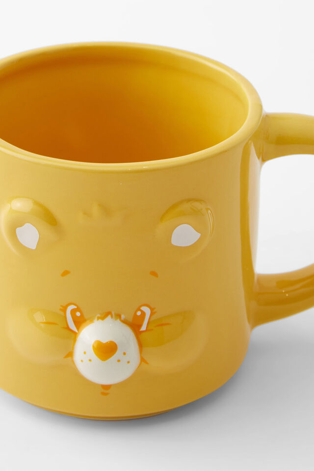 Collab Novelty Shaped Mug, LCN CLC CARE BEARS FUNSHINE FACE