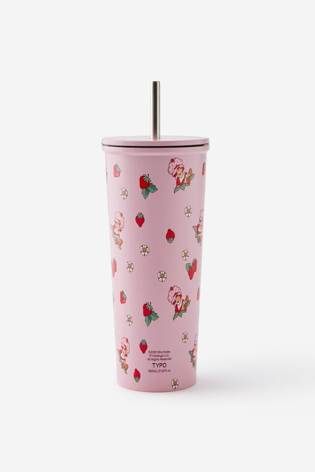Collab Metal Smoothie Cup, LCN SSC STRAWBERRY SHORTCAKE PATTERN
