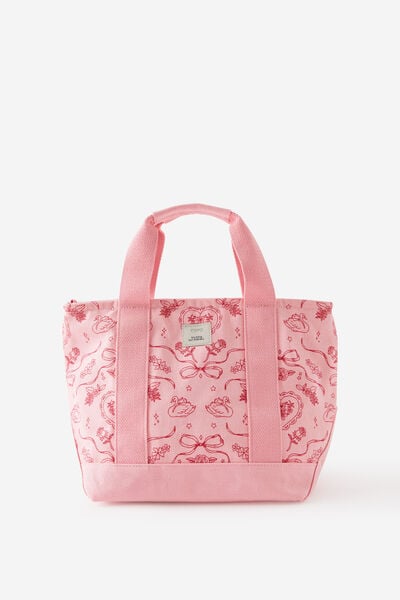 Campus Lunch Tote, VINTAGE LACE / STRAWBERRY MILK