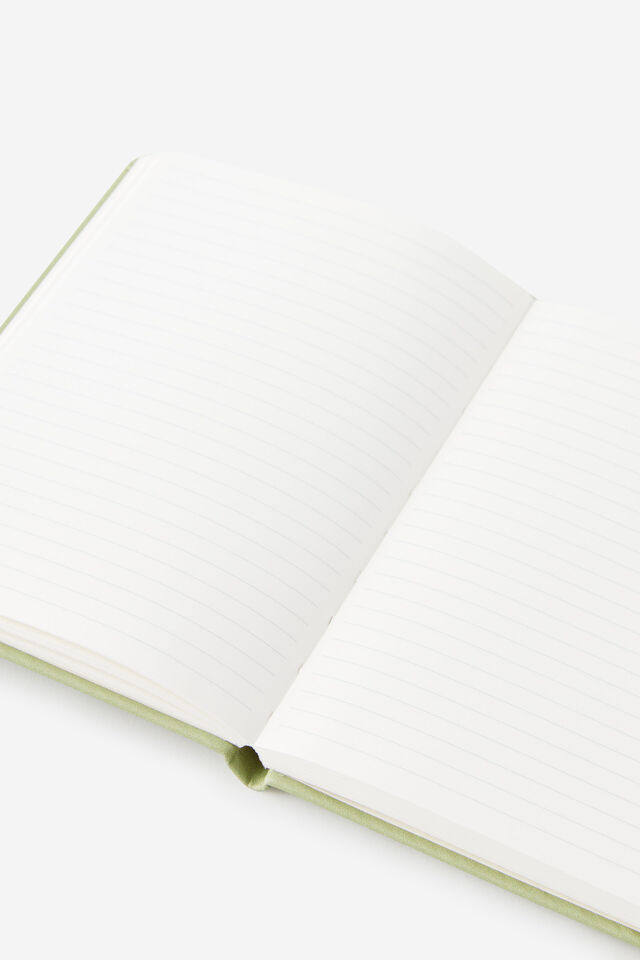 Personalised Metro B6 Hard Lined Notebook, Little Treats Bay Leaf