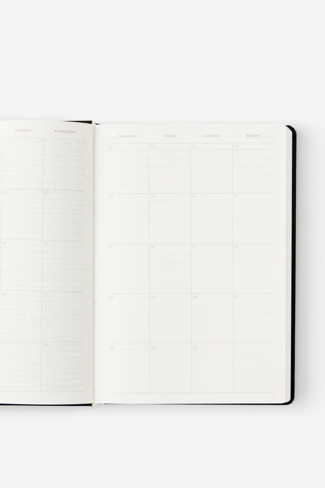 Personalised 2026 A5 Daily Hard Metro Diary, Black