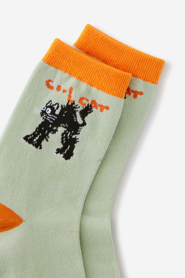 Mid Crew Socks, COOL CAT