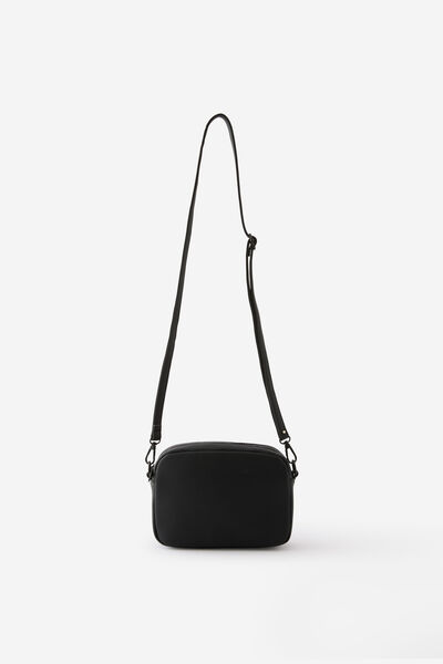 Plush Mini Crossbody, BLACK