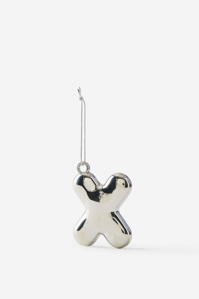Alphabet Christmas Ornament, BUBBLE LETTER X