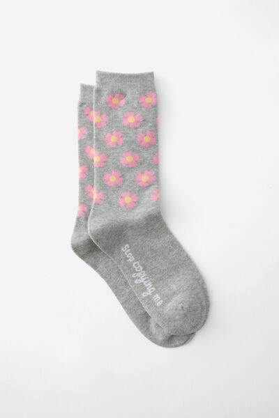 Socks, STOP COPYING ME GREY MARLE