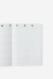 Undated A5 Monthly Open Agenda Diary, LAVA RED/WASABI - example image 2