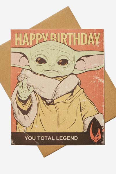 Funny Birthday Card, LCN LUC THE MANDALORIAN THE CHILD