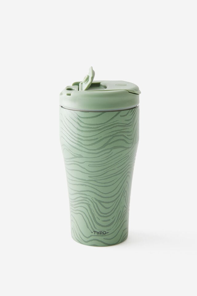 Loft Smoothie Cup 700Ml, WAVE TEXTURE/TYPO GREEN