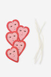 Die Cut Gift Tag 5Pk, HEART PINK - alternate image 2