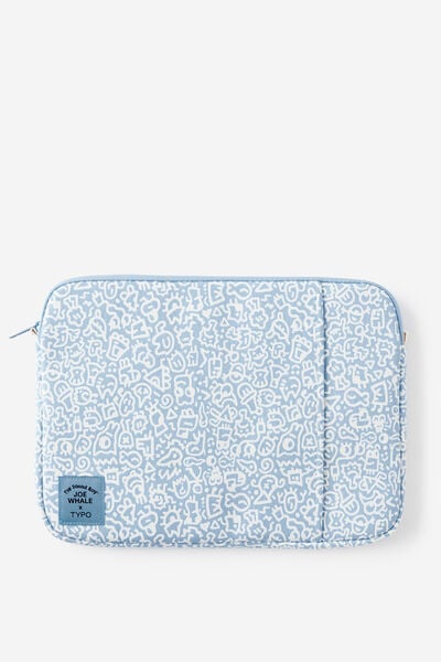 License Campus 14 Inch Laptop Case, LCN DOODLE BOY / BLUE SKIES