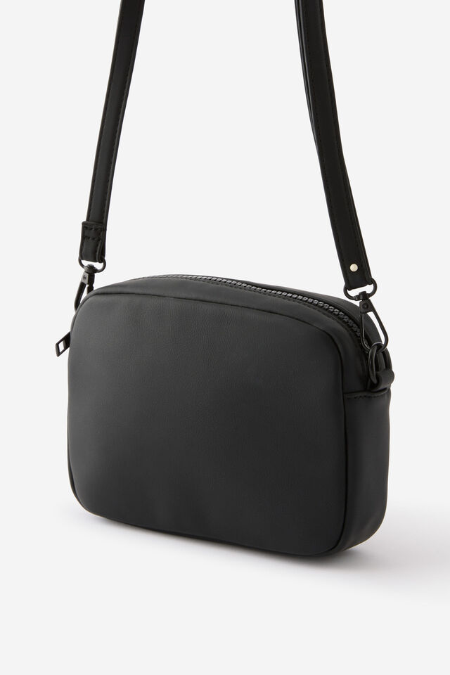 Plush Mini Crossbody, BLACK