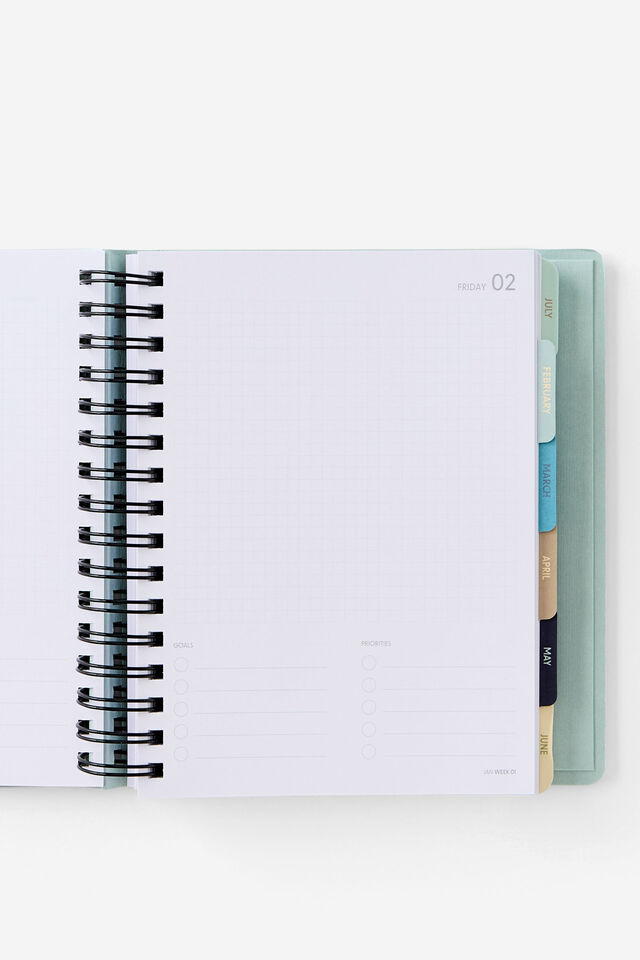 2026 Goals Daily Planner, Navy Stripe