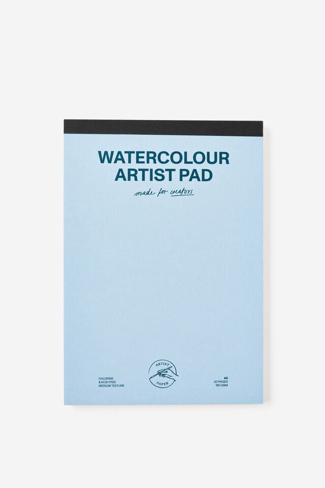 A5 Watercolour Art Pad, BLUE SKIES