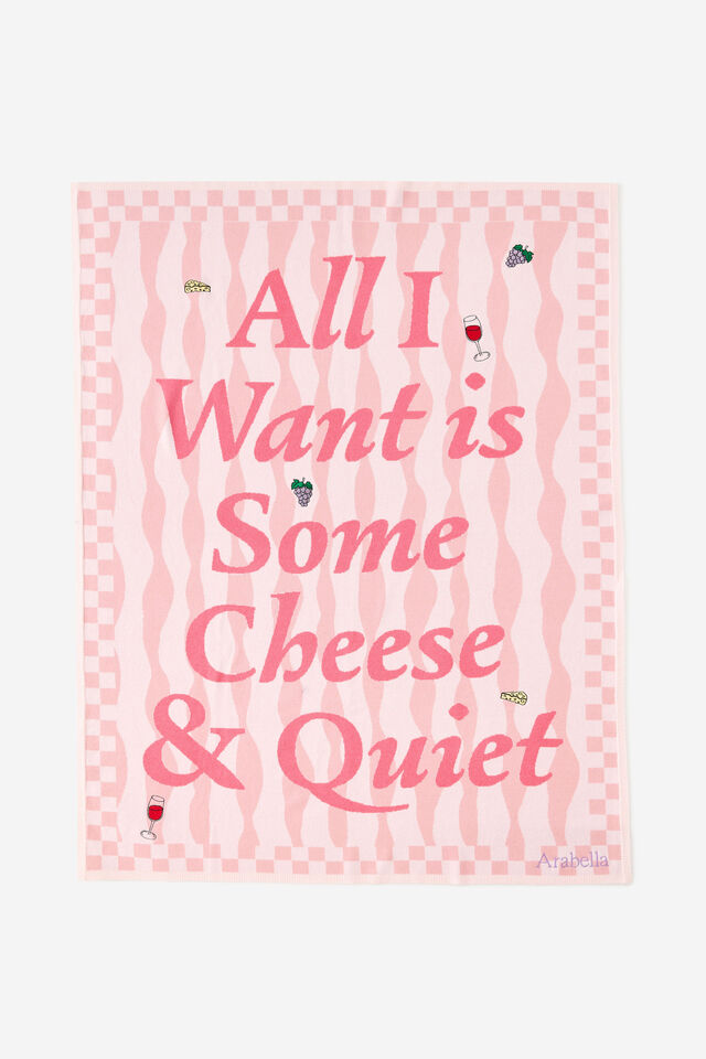 Personalised Patterned Throw, CHEESE AND QUIET