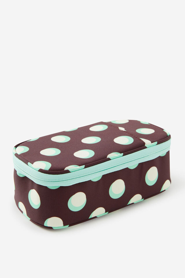 Arlow Pencil Case V2, ESPRESSO POLKA