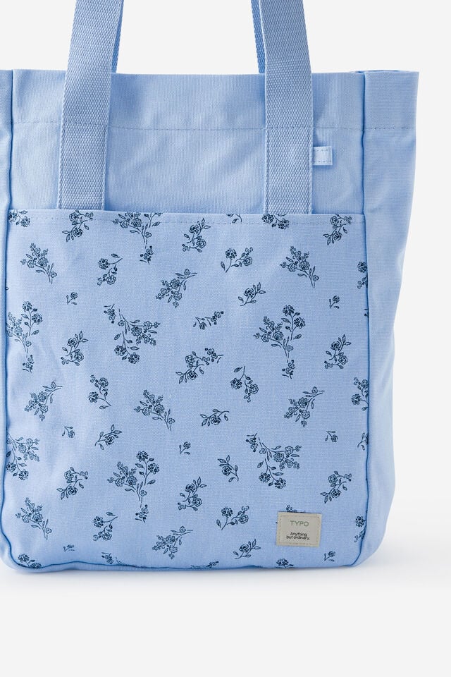 Campus Tote, BOUQUET DITSY STRIPE / BLUE SKIES