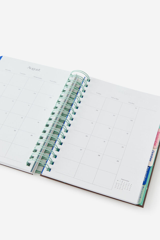 2027 A5 Weekly Bright Days Diary, ESPRESSO POLKA