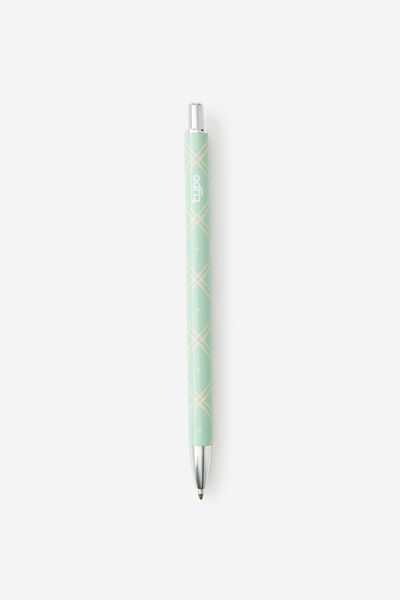 Print Play Ballpoint Pen, MINTY GRID