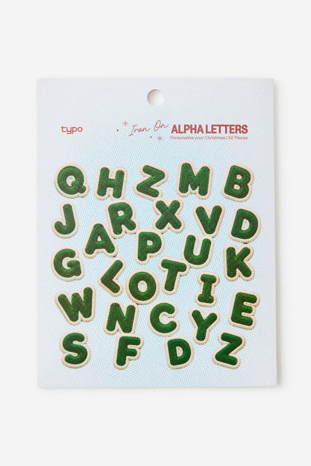 Iron On  Alpha Letters 52 Pcs, KITSCH CHRISTMAS