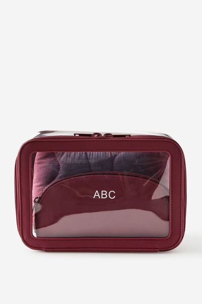 Personalised 3 In 1 Cosmetic Case, DIFFUSION/CABERNET