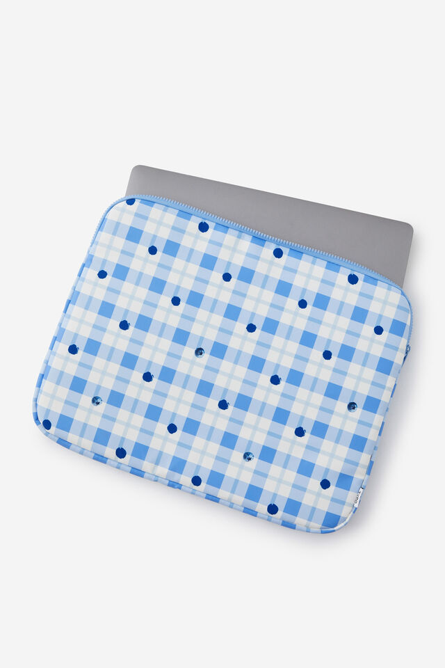 All Rounder 15Inch Laptop Case, BLUEBERRY CHECK / ECRU