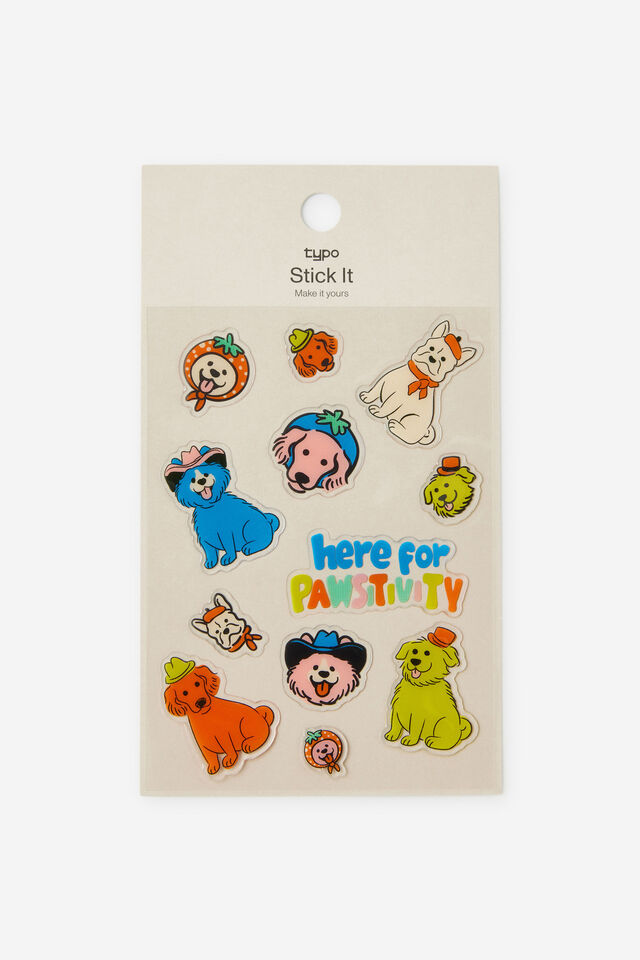 Stick It Sheet, DOGS IN HATS PUFFY!
