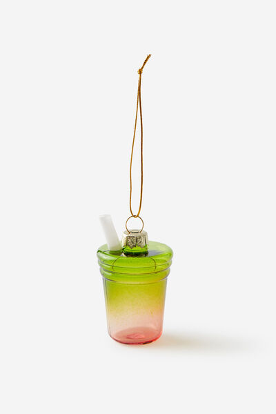 Shaped Glass Ornament, STRAWBERRY MATCHA