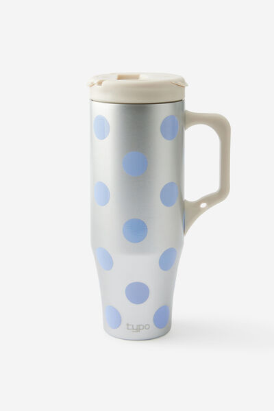 Loft Tumbler 1.2L, BLUE POLKA / SILVER CHROME