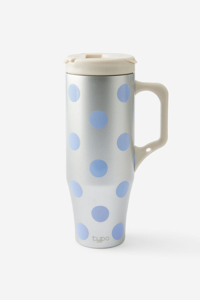 Loft Tumbler 1.2L, BLUE POLKA / SILVER CHROME