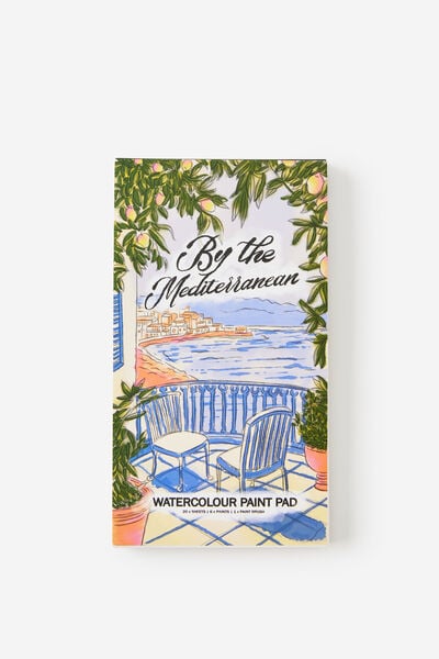 Watercolour Postcard Pad, BY THE MEDITTERANEAN