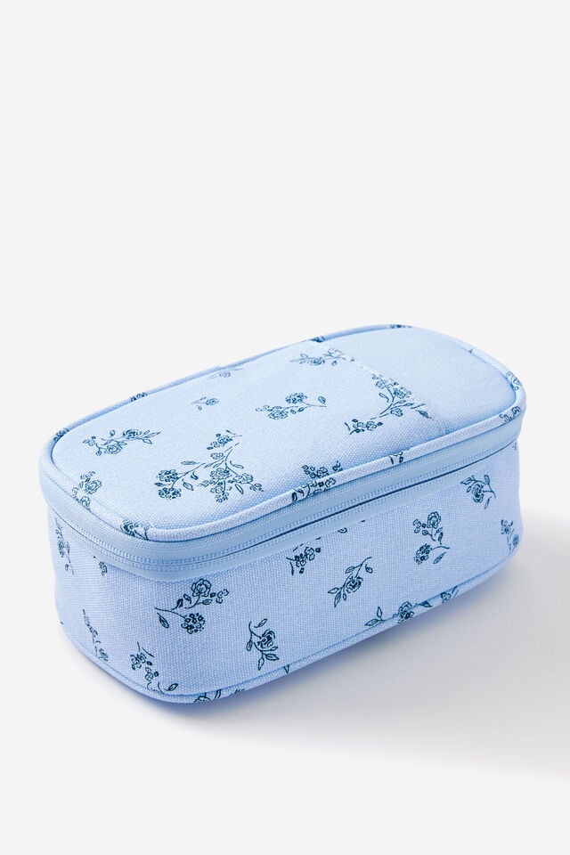 Arlow Canvas Pencil Case, BOUQUET DITSY BLUE SKIES