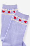 Socks, HEART STRIPE LILAC - alternate image 2