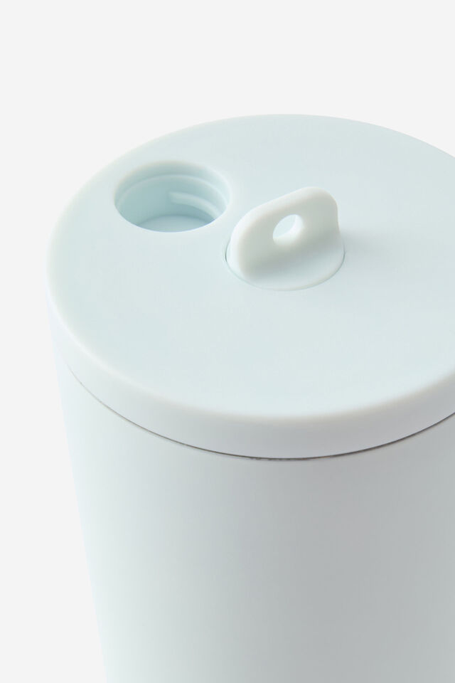 Hidden Straw Metal Smoothie Cup, SEA MIST