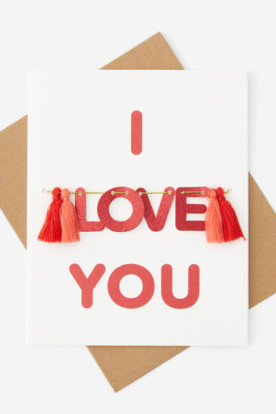Luxe Tassel Cards, I LOVE YOU