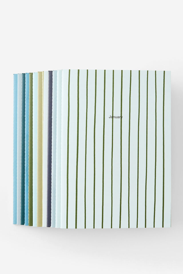 2026 B5 12 Month Box Set, BLUE GREEN STRIPE