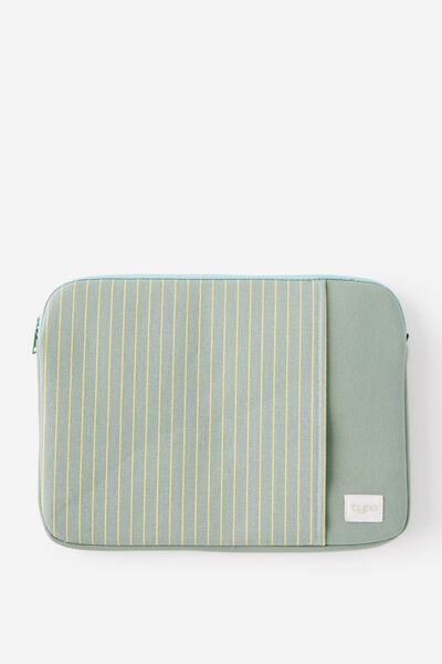 Campus 14 Inch Laptop Case, GREEN / LIMONCELLO STRIPE