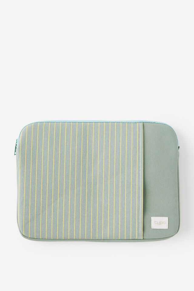 Campus 14 Inch Laptop Case, GREEN / LIMONCELLO STRIPE