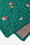 Patterned Throw, MUSHROOM AND DEERS - alternate image 2