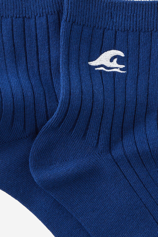 Mid Crew Socks, WAVE EMB