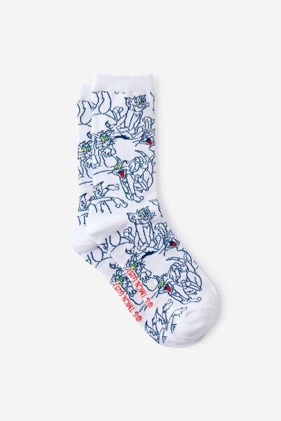 Socks, LCN WB TOM AND JERRY YDG (M/L)