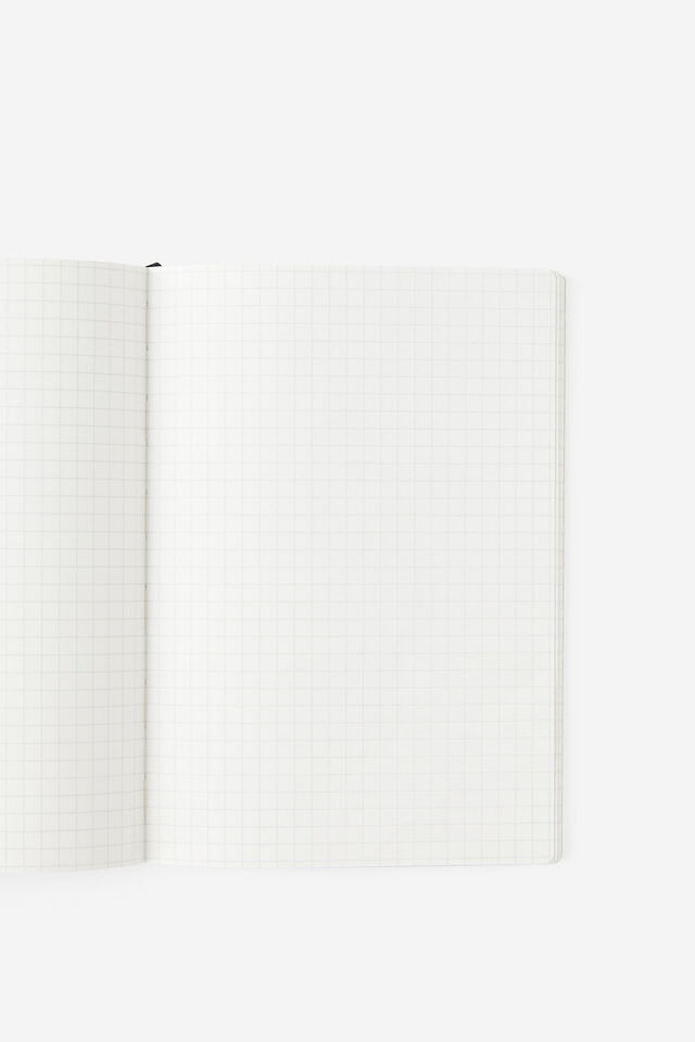 A5 Soft Cover Grid Notebook, BLACK