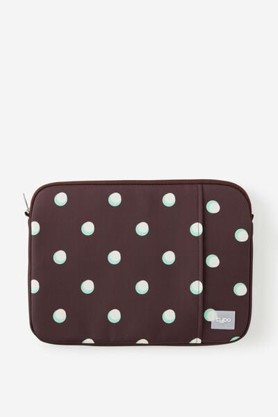 Mode 14 Inch Laptop Case, ESPRESSO POLKA SPACED