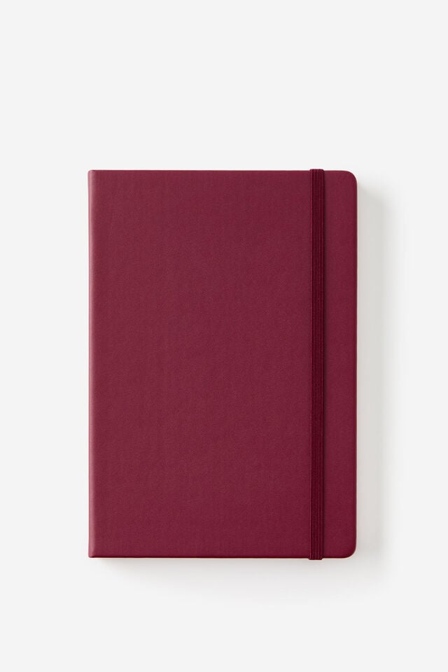 Metro A5 Hard Lined Notebook, Cabernet