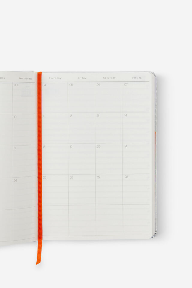 2027 A5 Daily On Schedule Diary, CHROME LAVA RED