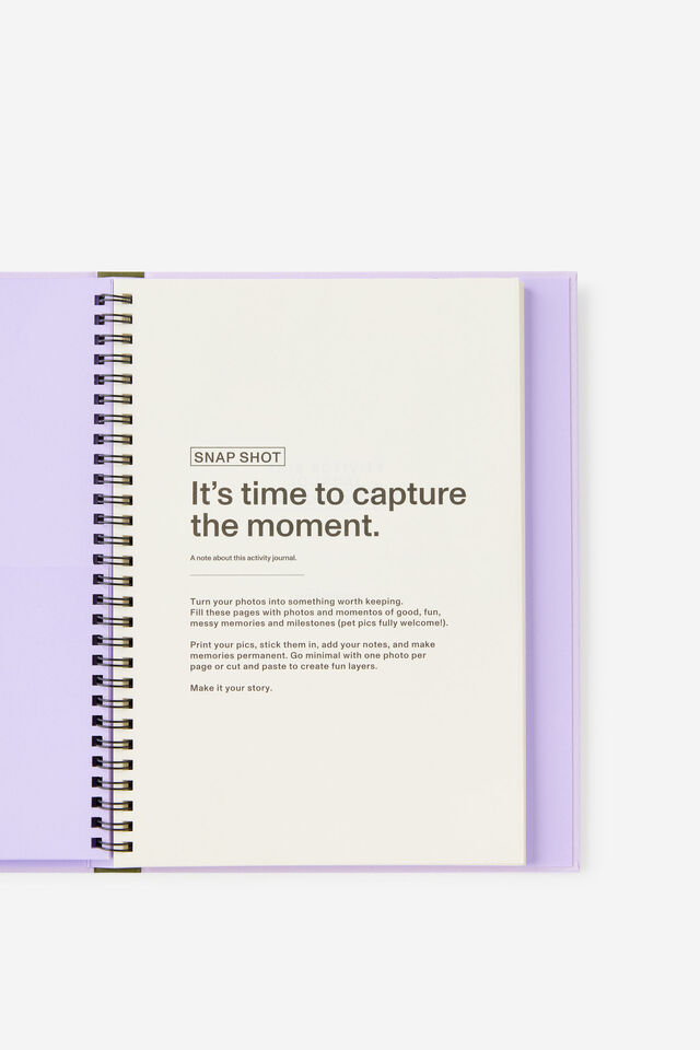 Premium B5 Activity Journal, SNAP SHOT