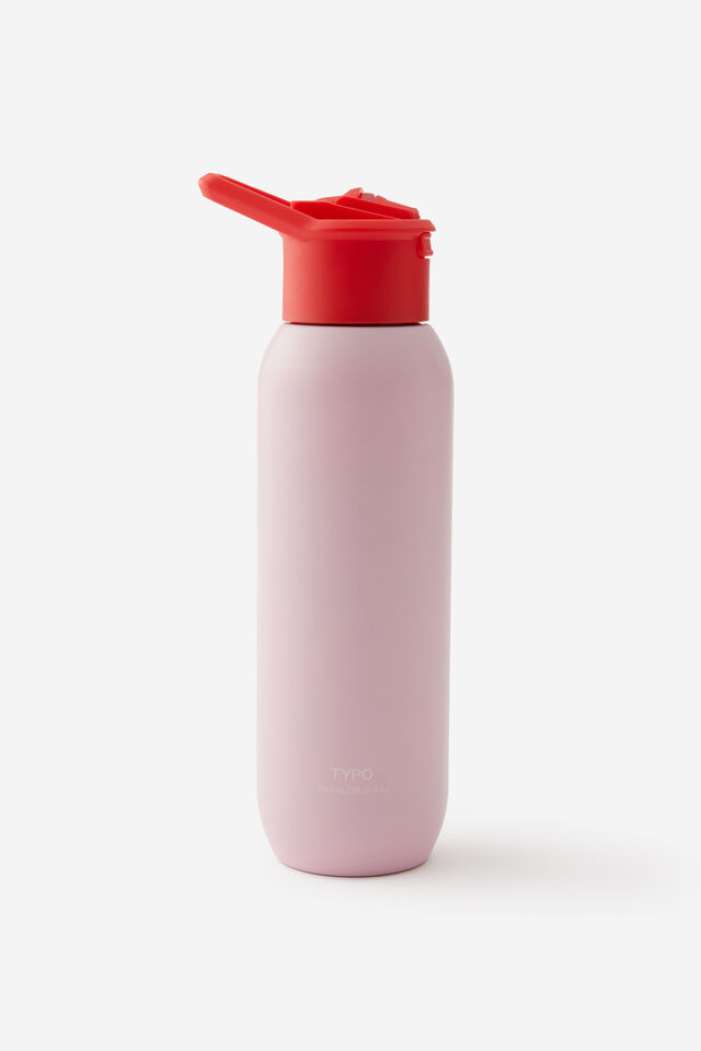 Flip It Metal Drink Bottle 600Ml, BLOSSOM PINK HEART