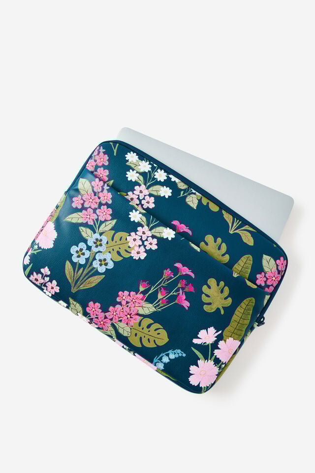 Pro 14 Inch Laptop Case, WILDER FLORAL SPACED/NORTH SEA