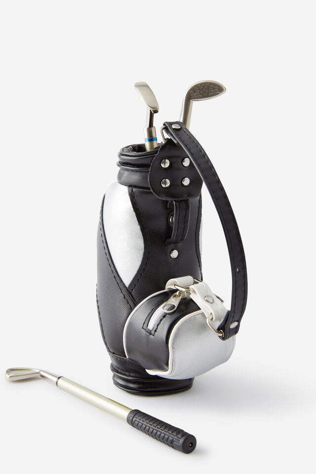 Golf Caddy Pen Set, BLACK & WHITE