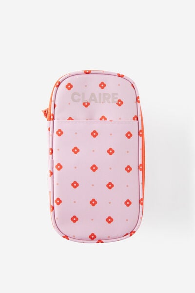 Personalised Arlow Pencil Case V2, STRAWBERRY RETRO FLORAL DAISY