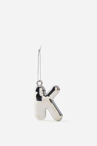 Alphabet Christmas Ornament, BUBBLE LETTER K